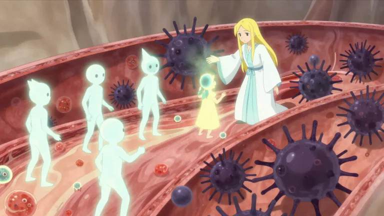 Visual representation of "immunotherapy" - A treatment that uses the body's own immune system to fight diseases, often used for cancer.