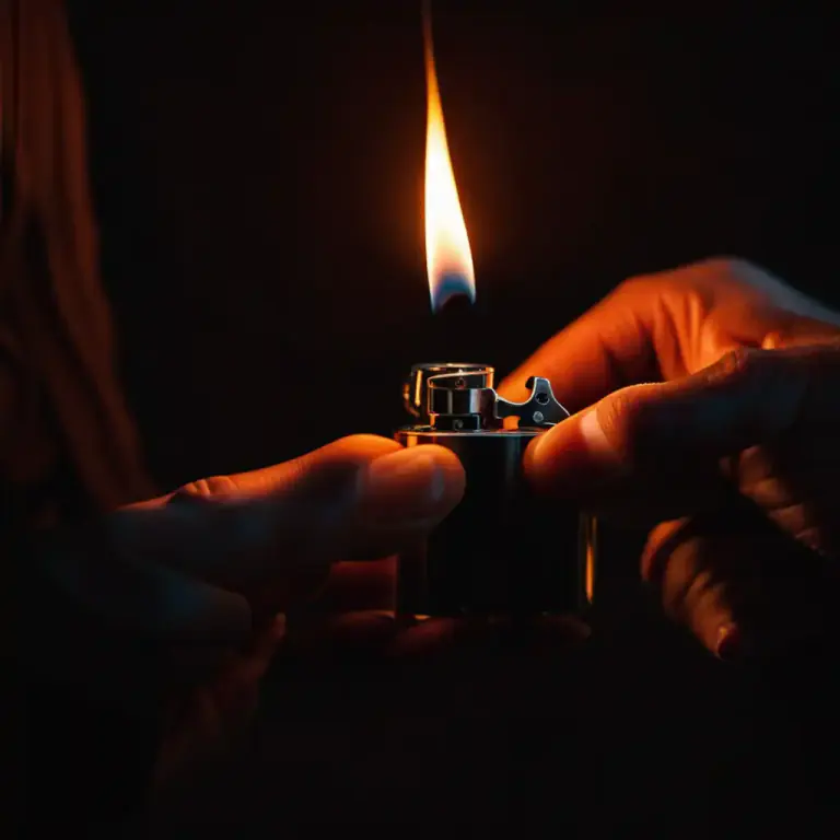 Visual representation of "light up" - To start burning, typically produce flame or brightness