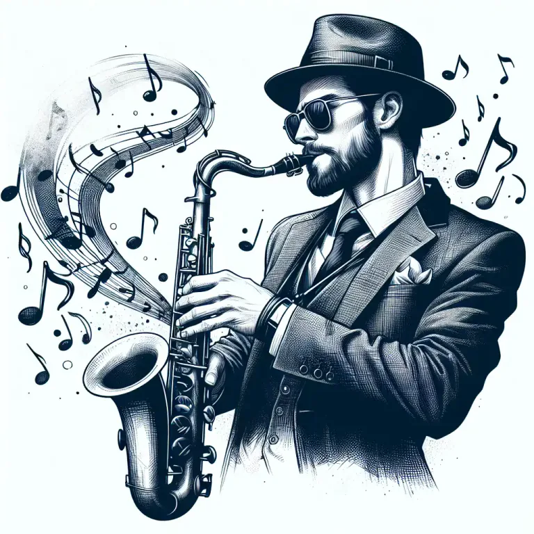 Visual representation of "cat" - A person who likes or is good at jazz music