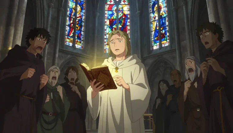 Visual representation of "heresy" - An act of going against a popular or accepted belief, often in a religious context.