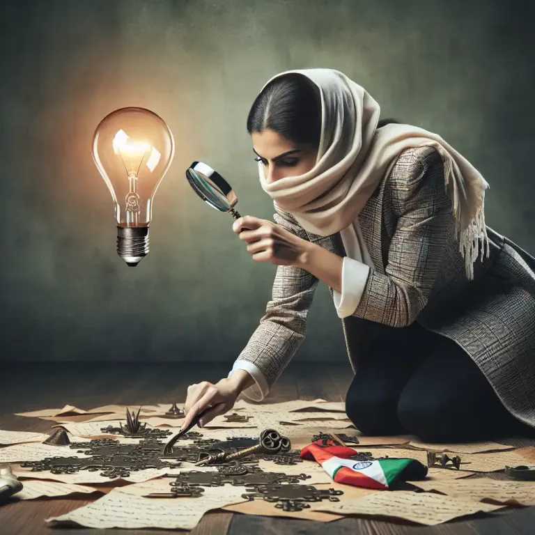 Visual representation of "draw" - Reach a conclusion or establish something by reasoning.