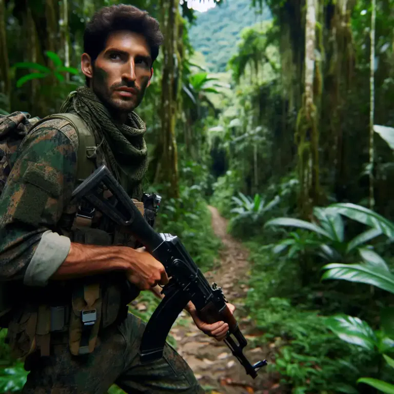 Visual representation of "contra" - A former member of a guerrilla force in Nicaragua