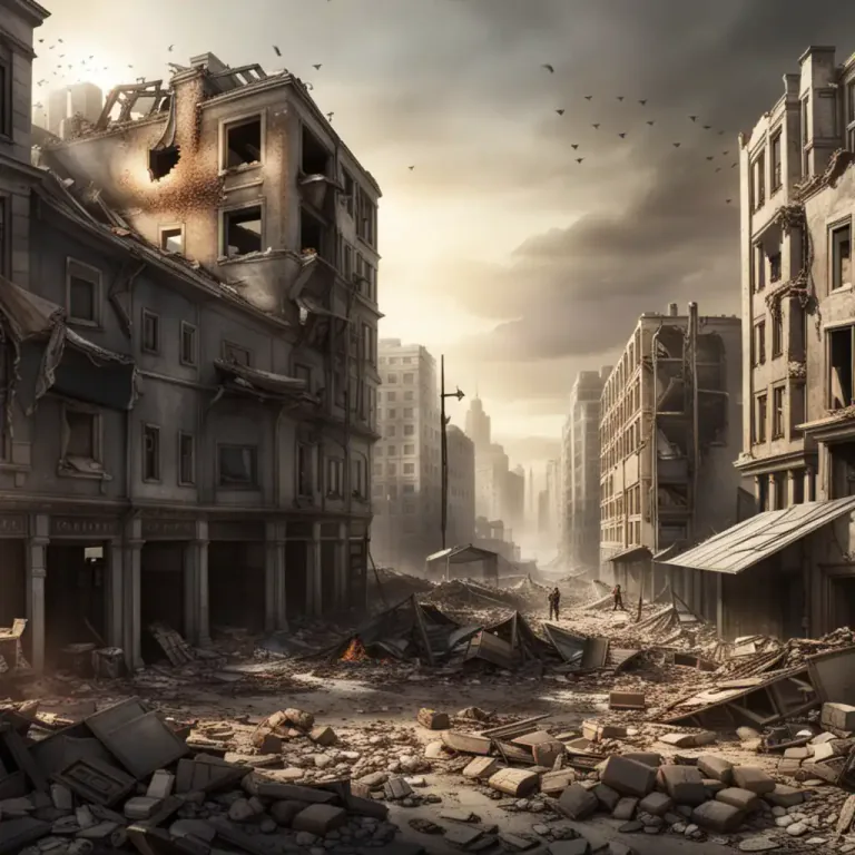 Visual representation of "ravage" - Destructive damage or severe destruction
