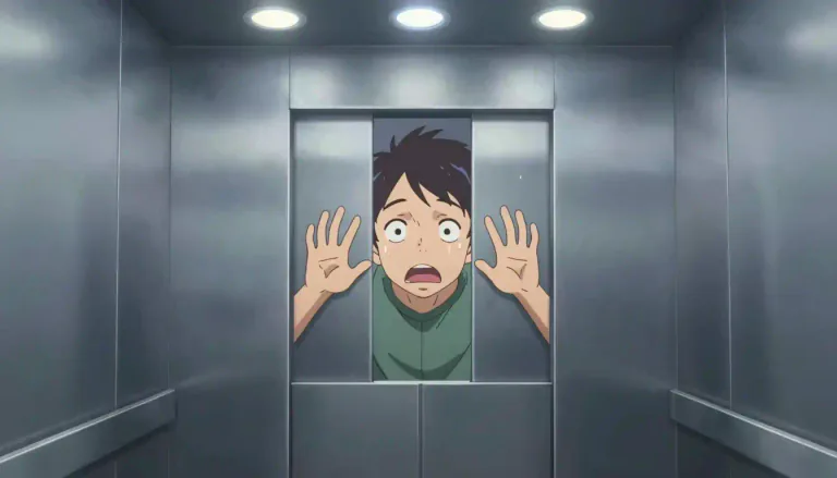 Visual representation of "claustrophobic" - Someone who fears being in small or closed spaces