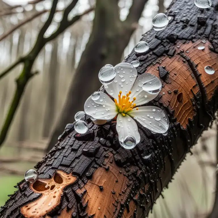 Visual representation of "sappy" - Full of sap or juice