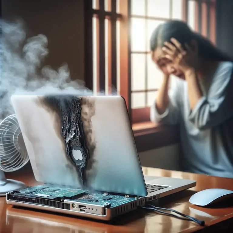Visual representation of "burnout" - In technology, the failure of an electrical device or component due to overheating.