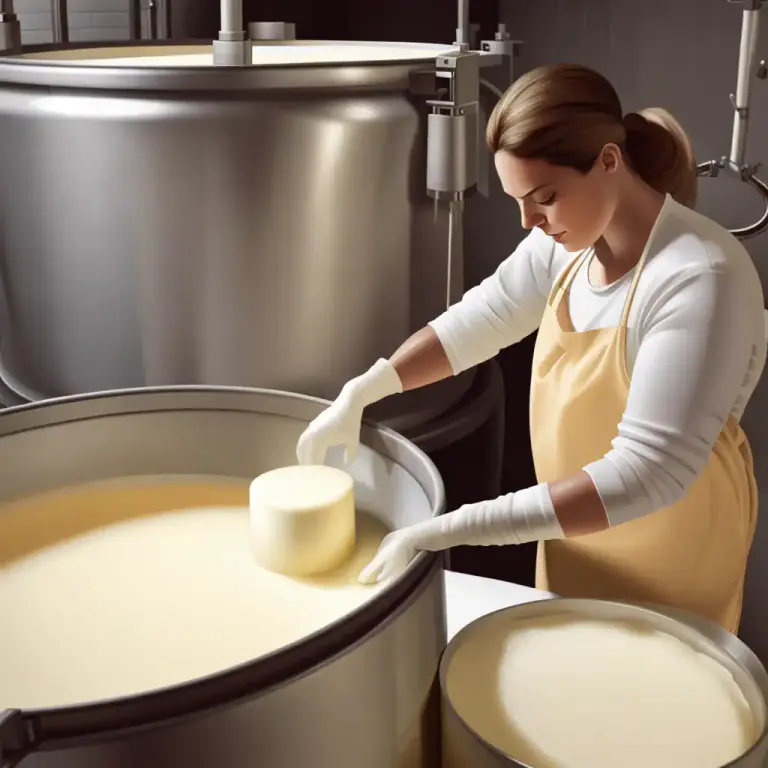 Visual representation of "curd" - A soft substance made by adding an acid to milk, used to make cheese.