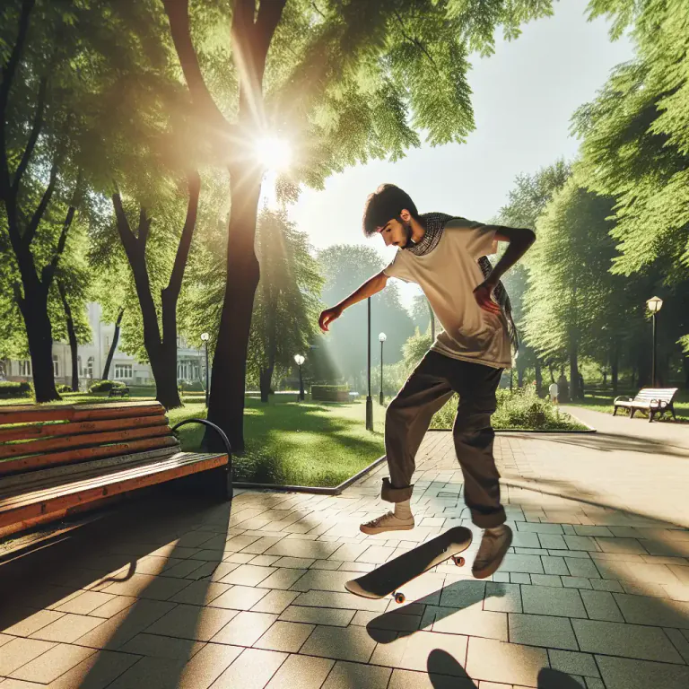 Visual representation of "skateboard" - To ride or perform tricks on a skateboard.