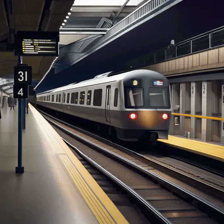 Visual representation of "platform" - The raised area beside the track in a railway station