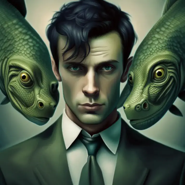 Visual representation of "scaly" - Having qualities that remind you of reptiles or fish in a negative way.