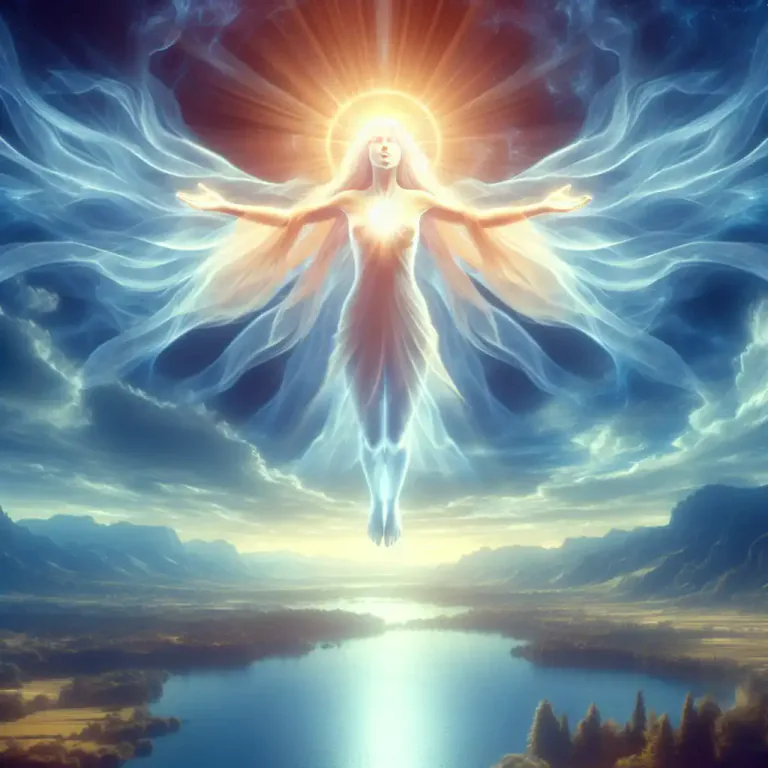 Visual representation of "transcendence" - In religious context, the aspect of a god's nature and power which is wholly independent of the material universe, beyond all physical laws