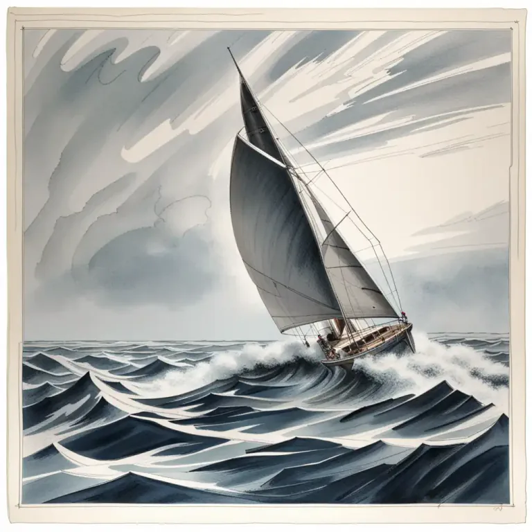 Visual representation of "leech" - An edge or border of cloth in a sail or tent