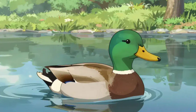 Visual representation of "mallard" - A type of duck with a green head and often seen in parks and on lakes.