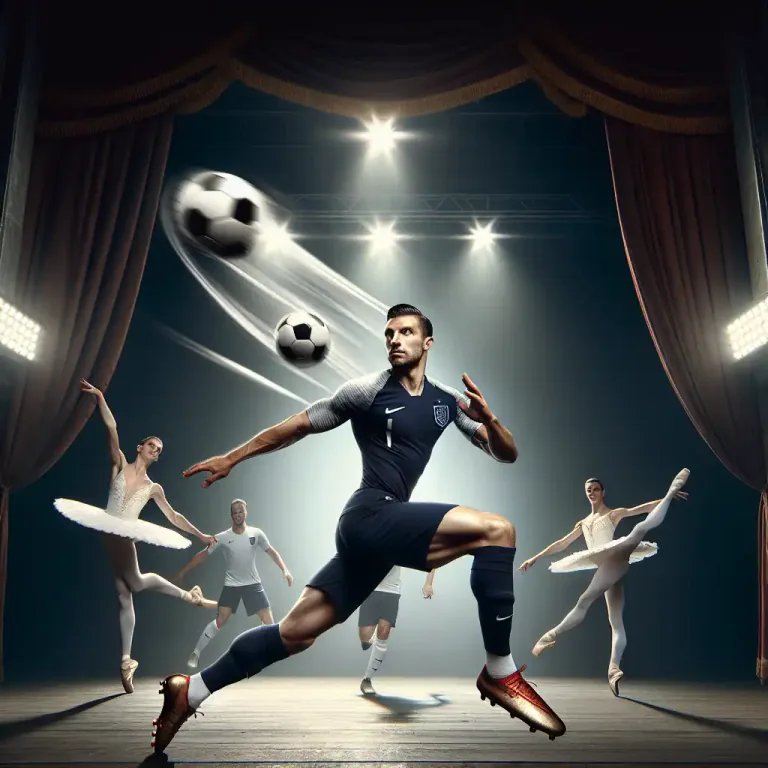 Visual representation of "balletic" - Characteristic of the controlled, precise movements of ballet.