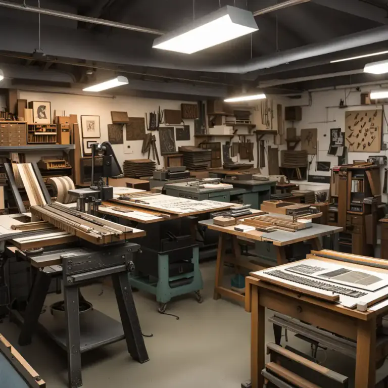 Visual representation of "furniture" - In printing, the pieces of wood or metal used to fill spaces around type or images to hold them in place.