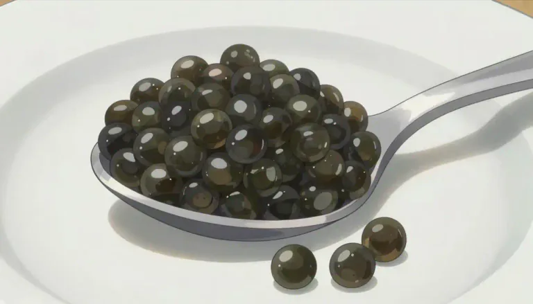 Visual representation of "caviar" - Small eggs of some fish, like sturgeons, eaten as luxury food