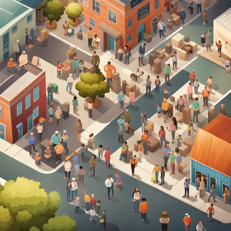 Visual representation of "society" - People in general living together in organized communities
