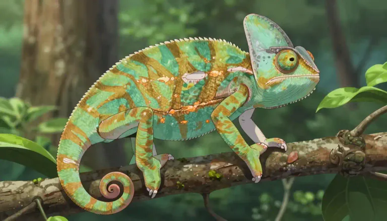 Visual representation of "chameleon" - A type of lizard that can change its skin color.
