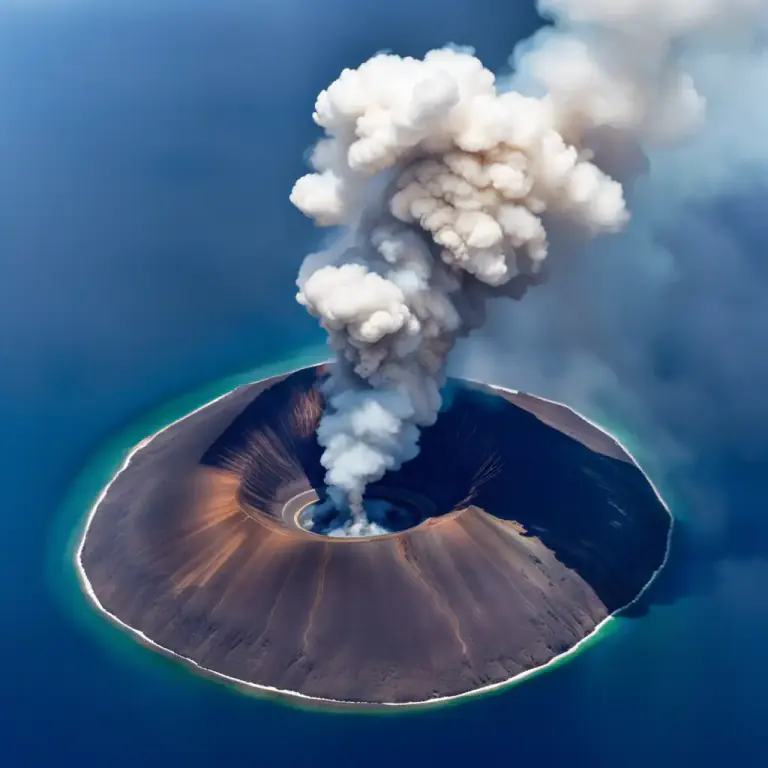 Visual representation of "crater" - The circular or oval hollow at the top of a volcano