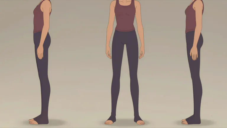 Visual representation of "slim" - Small in width compared to the length, not fat.