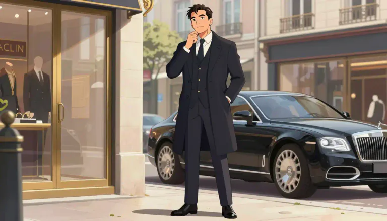 Visual representation of "toff" - A wealthy or upper-class person who is often stylishly dressed and seen as a bit superior.