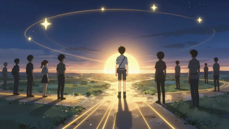 Visual representation of "destiny" - The events that will necessarily happen to a particular person or thing in the future, often referred to as fate.