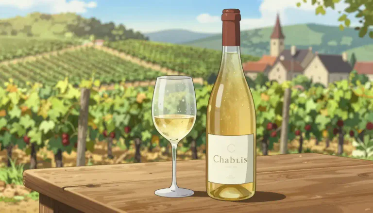 Visual representation of "chablis" - A type of white wine from a region in France called Chablis.