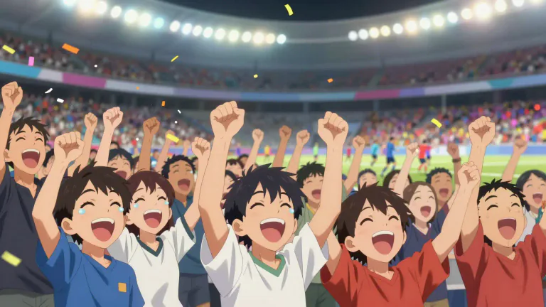 Visual representation of "ecstatically" - In a way that shows intense happiness or excitement
