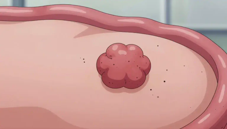 Visual representation of "papilloma" - A type of non-cancerous tumor that grows from the surface of the skin or the lining of organs.