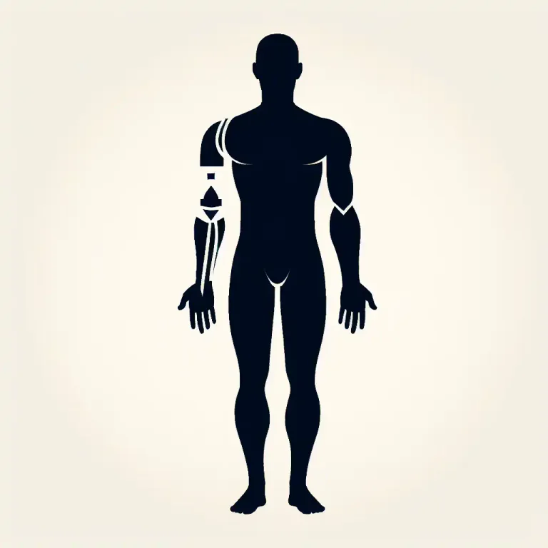 Visual representation of "appendage" - A body part, such as an arm or a leg, that is attached to the main part of your body.