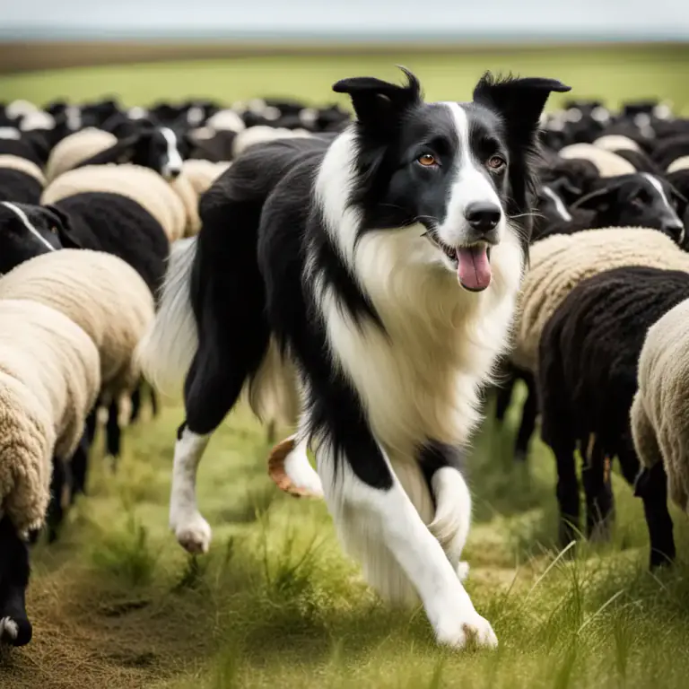 Visual representation of "herder" - A large breed of dog known for helping to control and guard livestock.