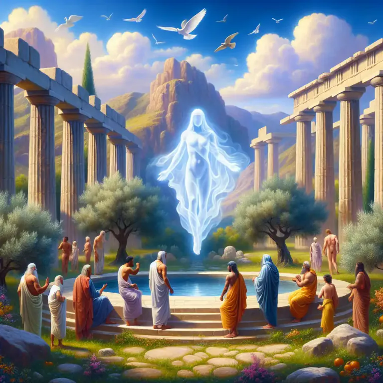 Visual representation of "daemon" - A supernatural being that is less divine than gods but still has more power than humans.