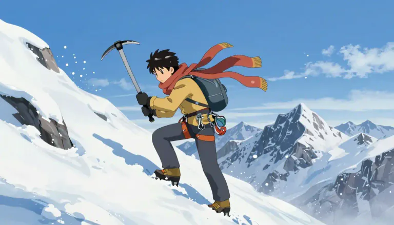 Visual representation of "mountaineer" - A person who climbs mountains as a hobby or job.