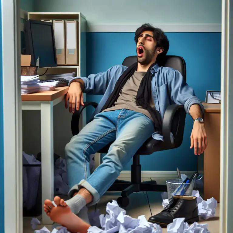 Visual representation of "slouchy" - Lacking energy or spirit, lazy.