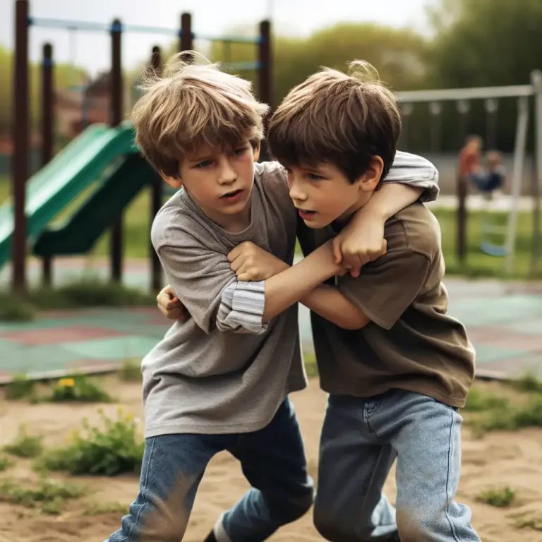 Visual representation of "scuffle" - To fight or struggle clumsily