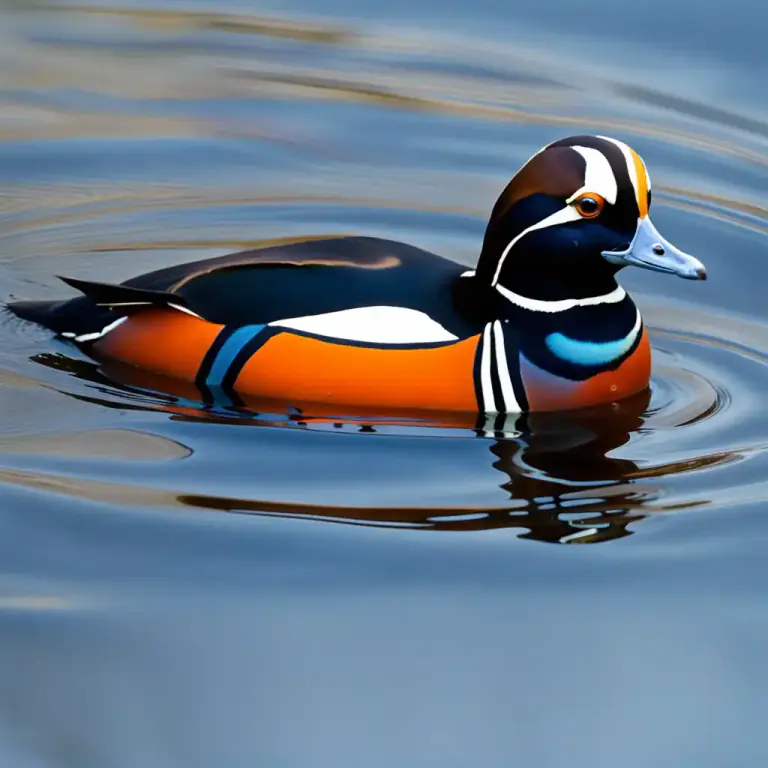 Visual representation of "harlequin" - A certain breed of small domestic duck.