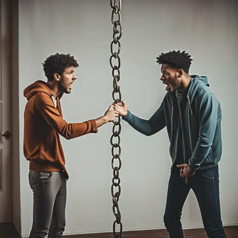 Visual representation of "fall out" - To have a disagreement that ends a relationship