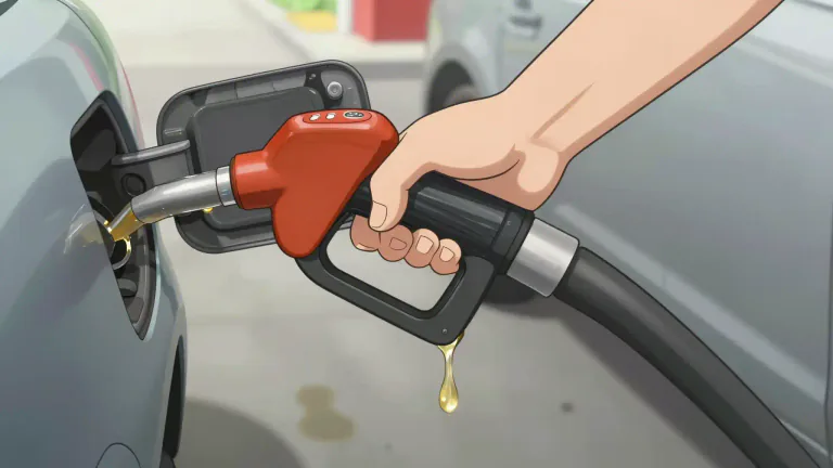 Visual representation of "petrol" - A liquid made from petroleum, used as fuel for engines in cars, motorbikes, and other vehicles.