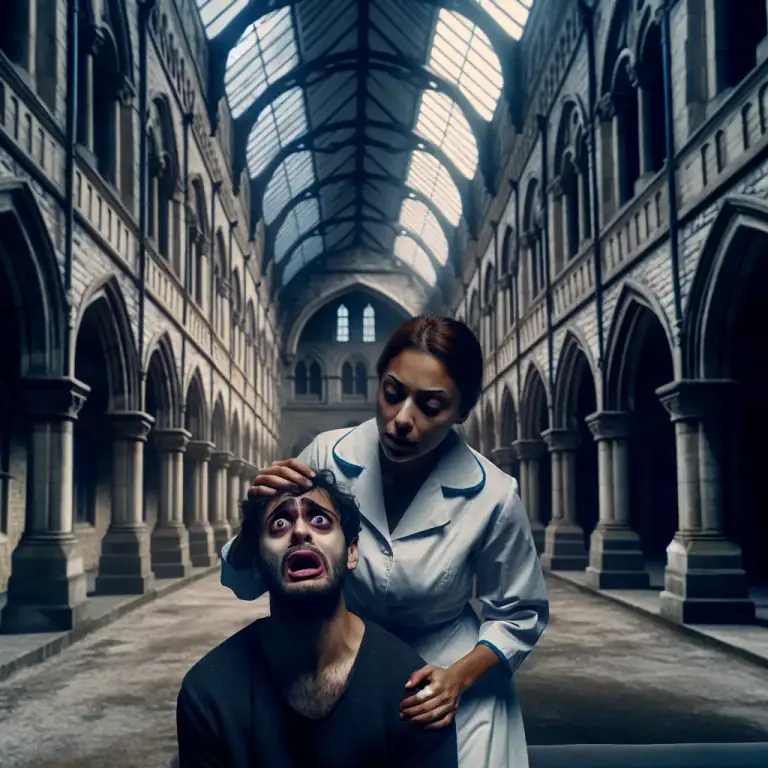 Visual representation of "lunacy" - It refers to a mental illness, especially when it makes you act in a dangerous way.
