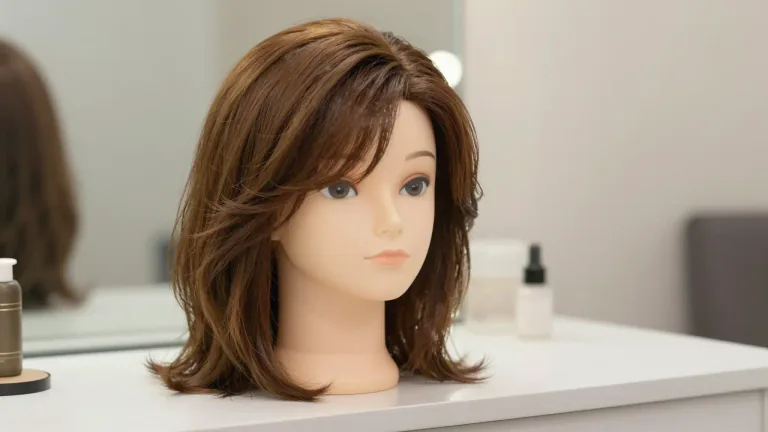 Visual representation of "wig" - A head covering made from real or synthetic hair