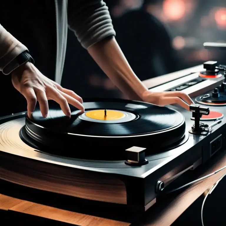 Visual representation of "platter" - The part of a turntable on which the record rests when being played.