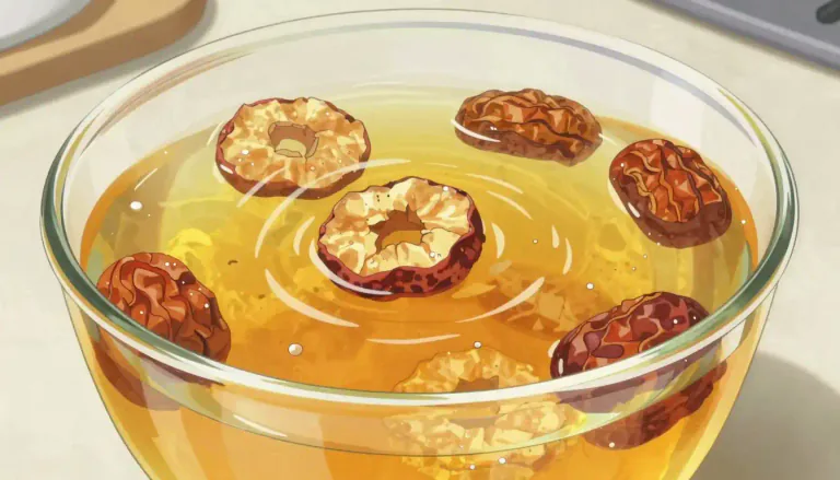 Visual representation of "macerate" - To soften or separate into parts by soaking in liquid