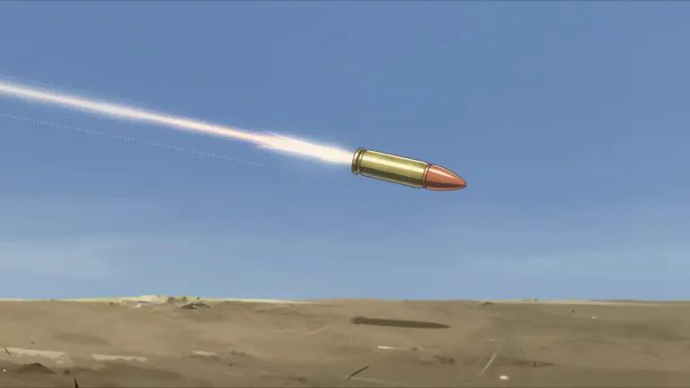 Visual representation of "ballistic" - Related to the science of the motion of projectiles in flight