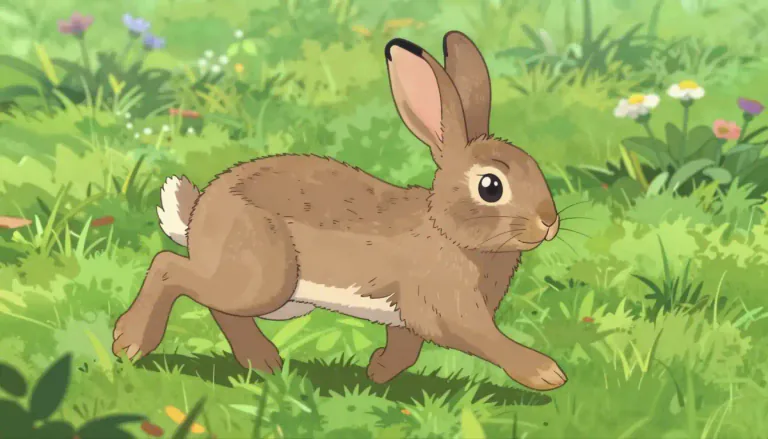 Visual representation of "cottontail" - A wild rabbit, especially the North American species, that has a brownish body and a fluffy white tail.
