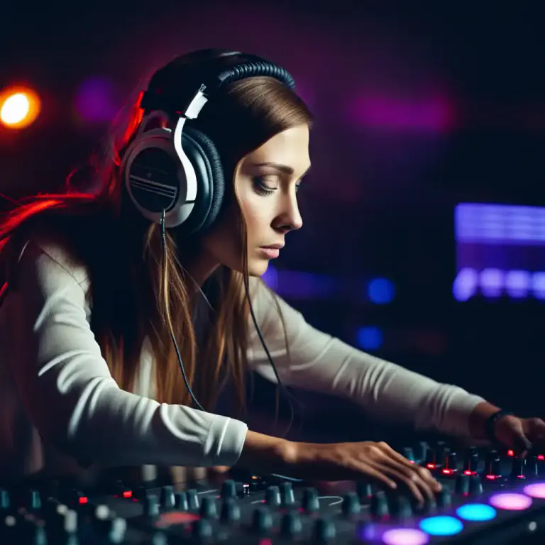 Visual representation of "electronic" - Producing sounds using electronic equipment