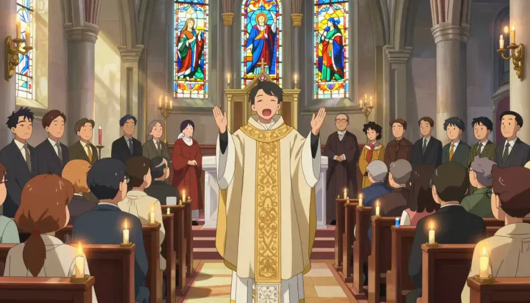 Visual representation of "liturgy" - The form of public worship, especially in churches or religious community