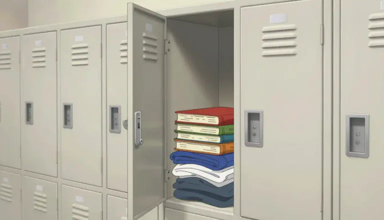 Visual representation of "locker" - A storage compartment with a door and a lock, often used for storing clothes or books in schools or workplaces.
