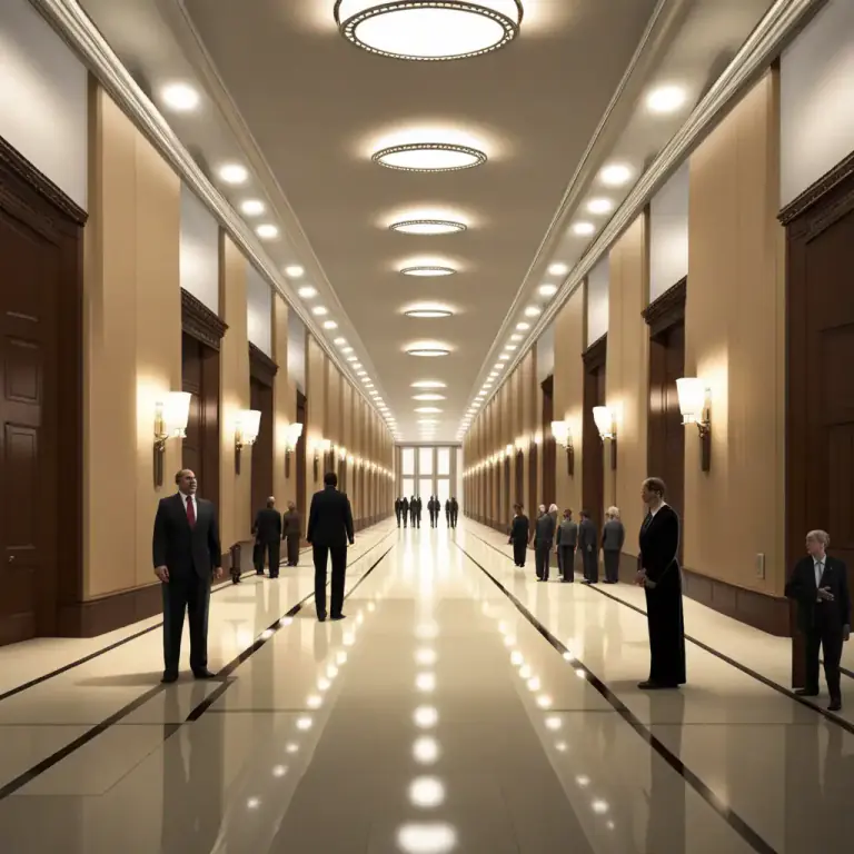 Visual representation of "the corridors of power" - A place where important decisions are made, usually in government or large organizations