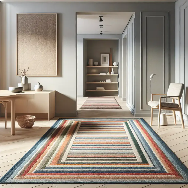 Visual representation of "list" - A strip or border of a specified material or color running along the edge of a fabric, especially one lengthwise on a carpet.