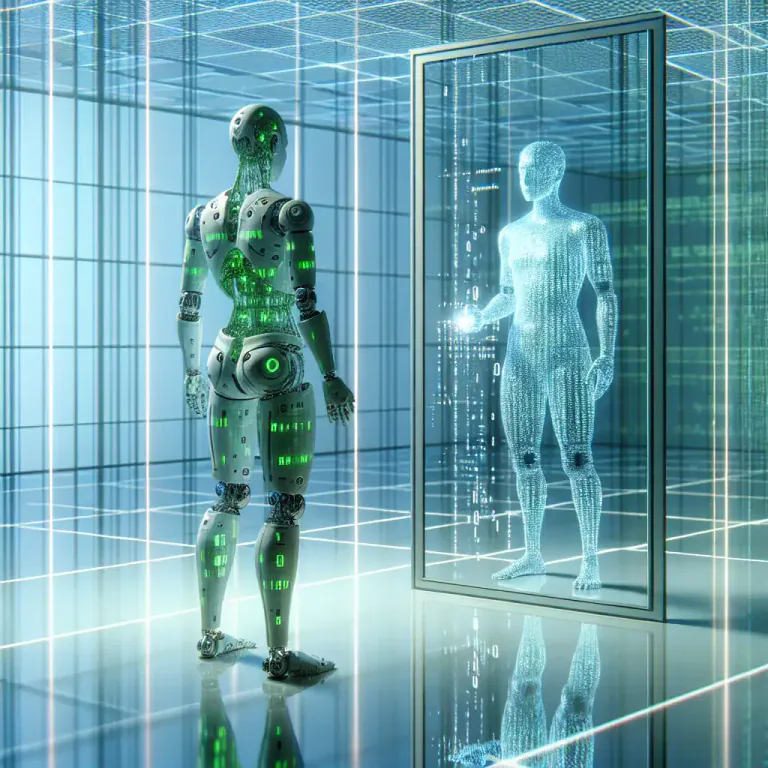 Visual representation of "reflexive" - In computing, it refers to operations or programs that can manipulate or modify themselves.